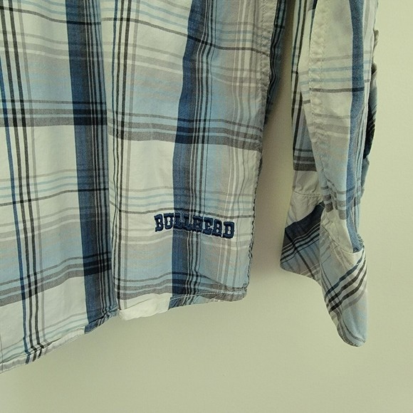 Bullhead Men's Size XXL Western Style Long Sleeve Button Up Plaid Pattern Shirt - Picture 8 of 9